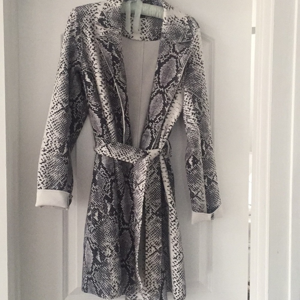 Faux suede snake print jacket